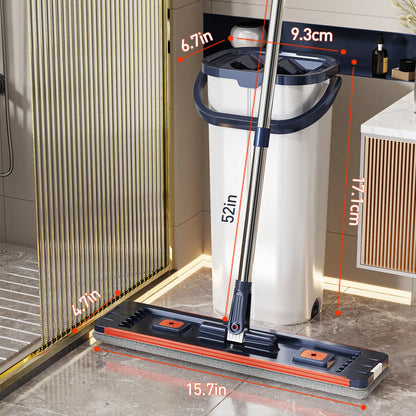 Floor washing mop,, Mop Buckets Separate Clean and Dirty Water,with Bucket Hand Free Lazy Cleaning Mop House Cleaning