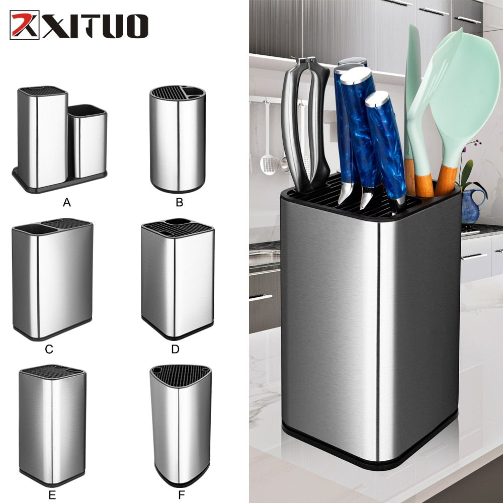 XITUO Stainless Steel Knife Holder  Kitchen Stand Holder Multi-tool High Quality Storage Tool For Damascus Chef Knife Meat Knife