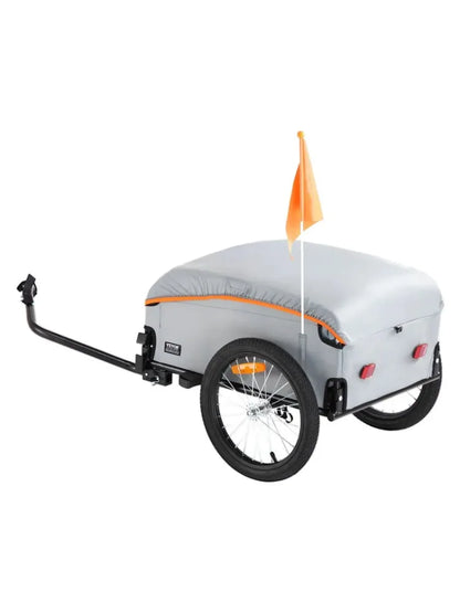 VEVOR Bike Cargo Trailer, 100 lbs Load Capacity, Heavy-Duty Bicycle Wagon Cart, Foldable Compact Storage with Universal Hitch,