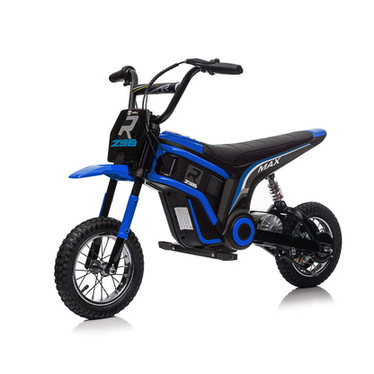 24V14ah Kids Ride On Electric Toy Motocross Motorcycle Dirt Speeds up to 14.29MPH,Dual Suspension, Hand-Operated Dual Brakes