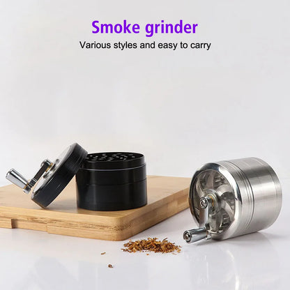 Tobacco Grinder 61MM 4-Layer Hand Tools Spice Cutter Aluminum Alloy Smoking Herb Cutter Latest Lightning-Shaped Portable