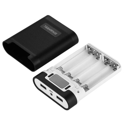 HAWEEL DIY 4 x 18650 Battery (Not Included) 10000mAh Power Bank Shell Box with 2 x USB Output & Display for iPhone/ Galaxy/ Sony