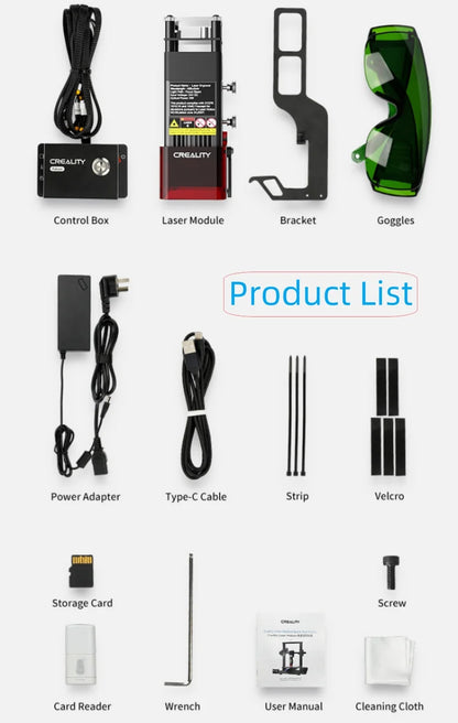 Creality Ender-3 V2/Neo Laser Engraving Module Kit 5W 0.06mm High-Precision 3D Printer Parts Laser Module for CR-10 Ender Series