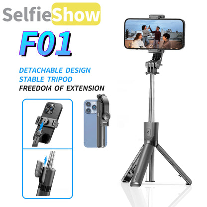 F01 Wireless Bluetooth Remote Mini Tripod Selfie Stick Handheld Adjustable Stabilizer Tripod Phone Stand for iPhone Android
