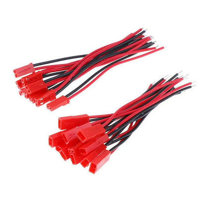 20pcs 2-pin JST Connector Male Female Plug Cable 18AWG Silicone Wire