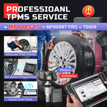 Autel MaxiPRO MP808S-TS Car Diagnostic Tools Online ECU Coding TPMS Automotive Scanner Active Test Scan Tool PK MP808BT PRO