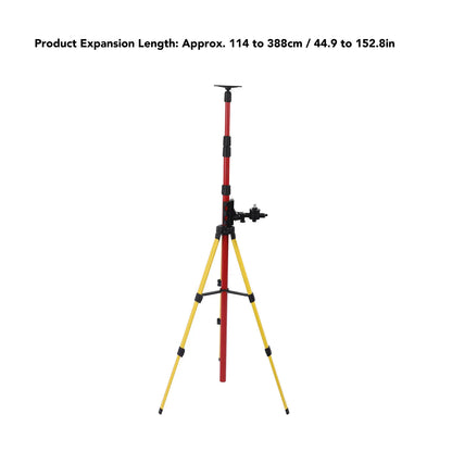 114 to 388mm Level Support Pole Stainless Steel Multifunctional Telescoping Level Support Rod with Adjustable Base 5/8in 1/4in