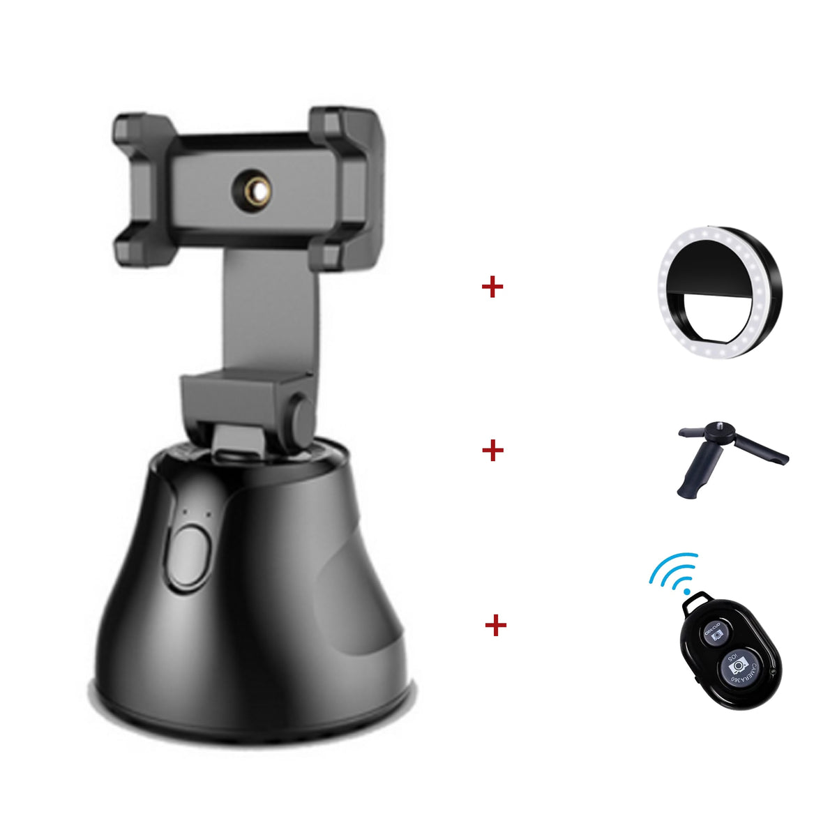 Portable All-in-one Auto Smart Shooting Selfie Stick ,  360 Rotation Auto Face Tracking Object Tracking vlog Camera Phone Holder