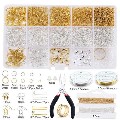Alloy Accessories Jewelry Findings Set Jewelry Making Tools Copper Wire Open Jump Rings Earring Hook Jewelry Making Supplies Kit