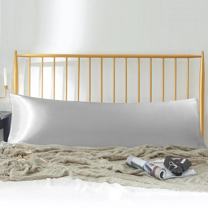 Ntbay Cool and Smooth Satin Long Body Pillowcase with Envelope Closure, Super Soft Body Pillow Cover for Hair and Skin