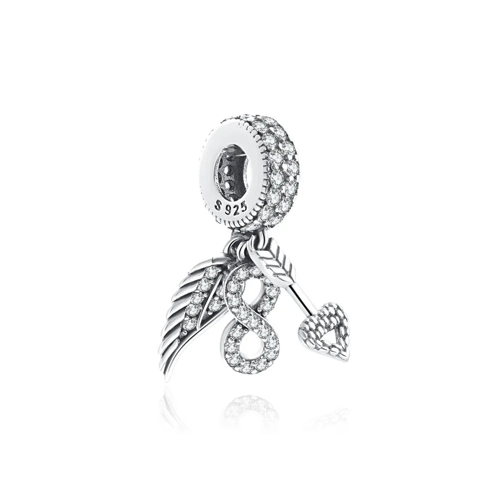 New 925 Sterling Silver Pocket watch time flamingo Charm bead Fit Original Pendant Bracelets Trinket DIY Jewelry For Women