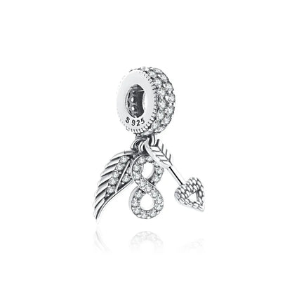 New 925 Sterling Silver Pocket watch time flamingo Charm bead Fit Original Pendant Bracelets Trinket DIY Jewelry For Women