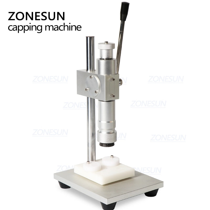 ZONESUN Manual Crimping Machine Perfume Crimper Capper Metal Collar Cap Press Capping Machine Spray Crimper Seals