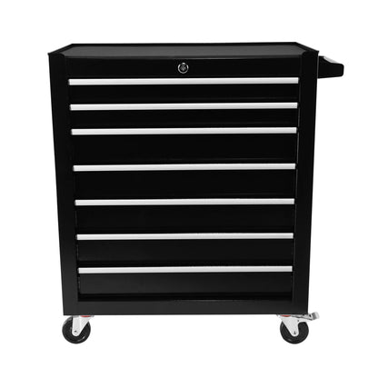 Tool Cart With Drawers,7 Drawers Locking Rolling Tool Chest with Wheels,Mechanic Tool Cabinets for Garage,Large Black Tool Box