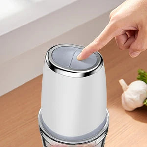 Electric Mini Food Processor, 2.5 Cup Glass Bowl Small Electric Food Chopper for Vegetables Meat Fruits Nuts Puree - 2 Speed Kit