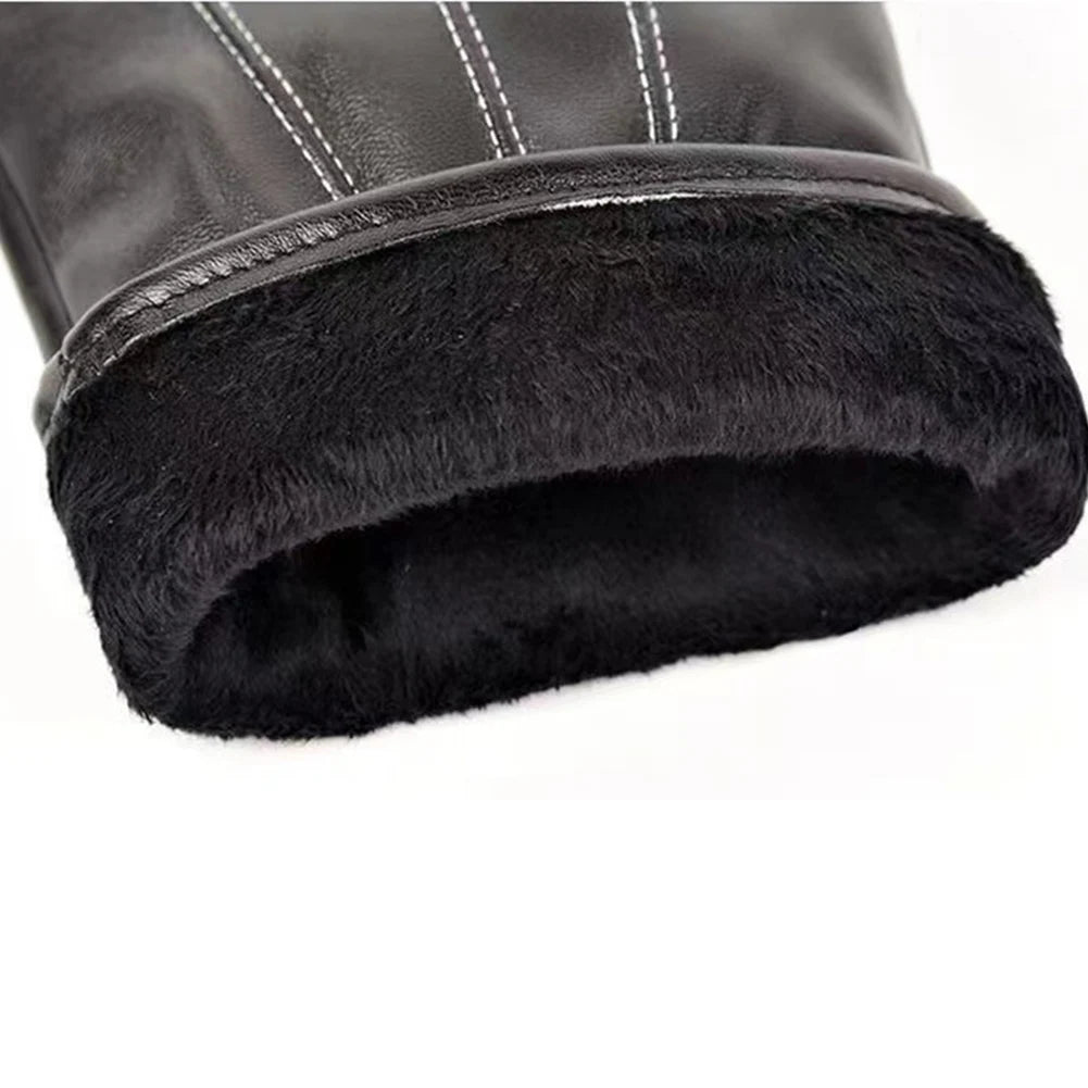 Men's Gloves Winter Mittens Keep Warm Touch Screen Windproof Driving Guantes Male Autumn Winter PU Leather Gloves Business