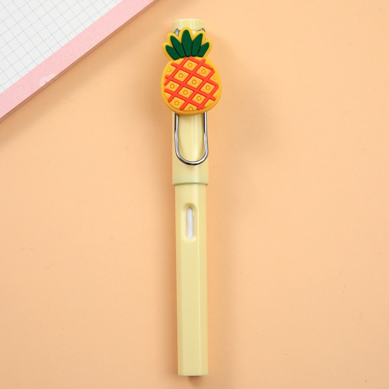 Cartoon Infinity Pencil with Fruits Animal Decoration Eternal Pencil for Kids Cute Stationery Kawaii School Supplies