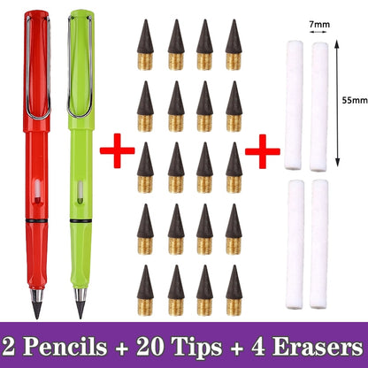 26 Pcs/Set Eternal Pencil Art Sketch Color Kawaii Infinity Pencils No Sharpening for Girl School Supplies Stationery Gifts Pens