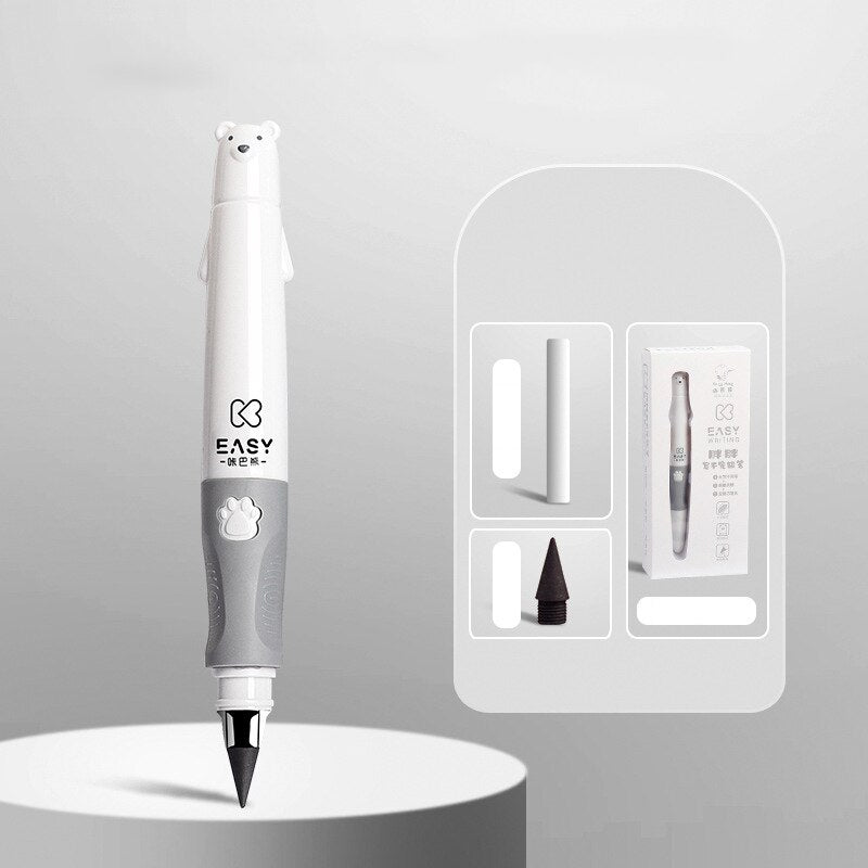 Cute Kids Infinity Pencil Lapiz Infinito Stationery Art Supplies No Ink Magic Pencil lapiz Kawaii Positive Posture Writing Pen