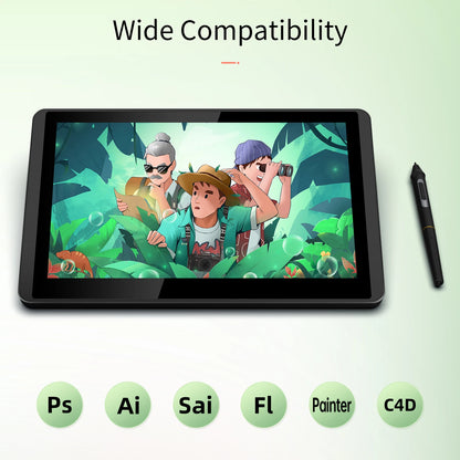 Bisofice 12HD-A H-IPS LCD Graphics Drawing Tablet Monitor 11.6 Inch 8192 Pressure Level Passive Technology with Tilt Function