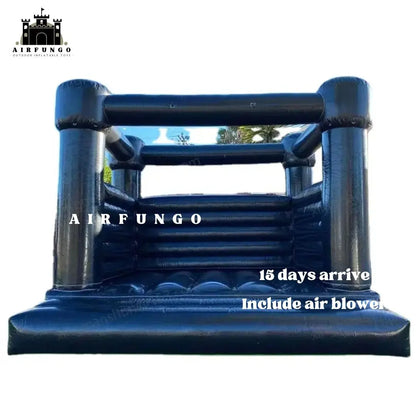 13x13ft Commercial grade white bounce house for party rentals Black color Halloween inflatable bouncy castle with air blower