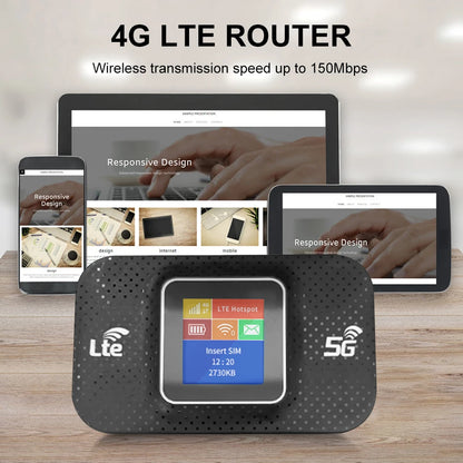 4G LTE Wireless WIFI Router Sim Card Slot Unlock Modem 3650mAh Outdoor Hotspot 150Mbps Mobile WiFi Router Pocket WIFI Hotpot
