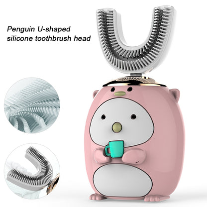 360 Degree Electric Toothbrush For Children Smart U-shaped Silicone Automatic Ultrasonic Toothbrush Cartoon Pattern For Children