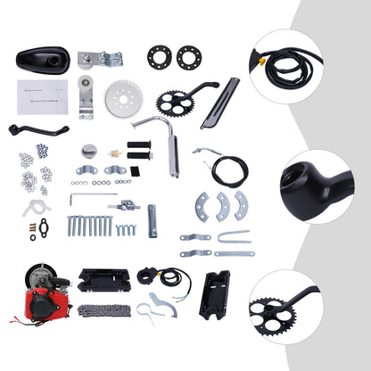 Engine Motor Kit 142F Chain 4-Stroke 49cc Gas Petrol Motorized Bike Engine Motor Air Cooling Single Cylinder Belt Engine Motor