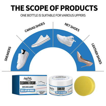 Jue-Fish White Shoes Cleaning Cream Powerful Stain Remover Cleaning Cream Free Sport Canvas Shoes Cleaning Stain Remover