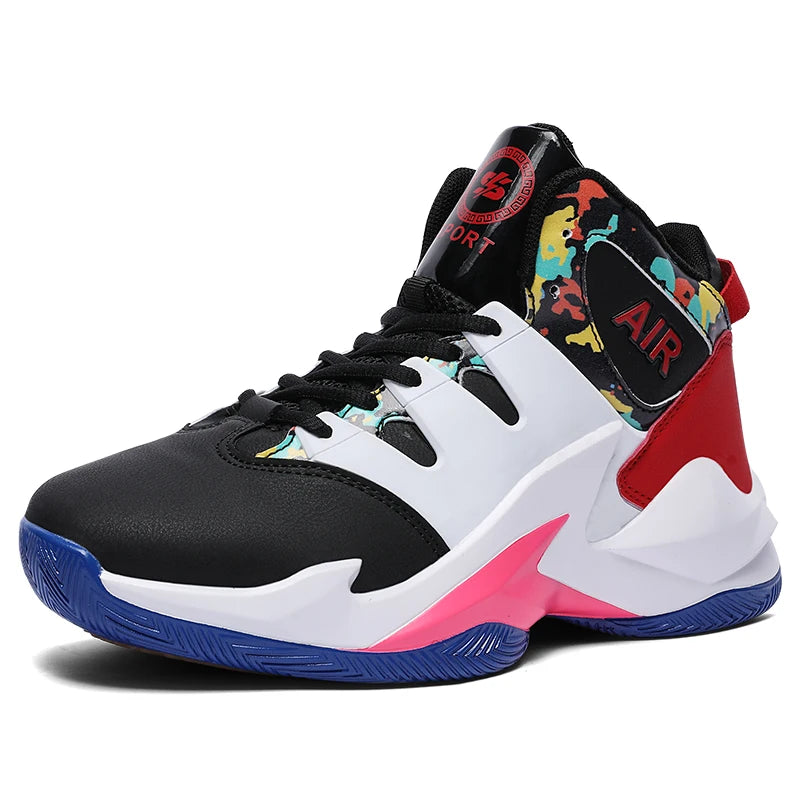 Men's  basketball shoes, breathable and non slip outdoor sports shoes, walking and running basketball shoes