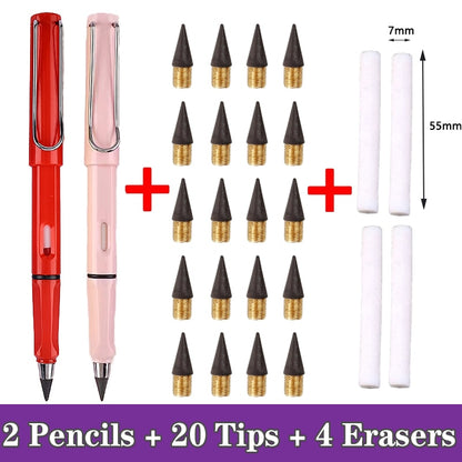 26 Pcs/Set Eternal Pencil Art Sketch Color Kawaii Infinity Pencils No Sharpening for Girl School Supplies Stationery Gifts Pens