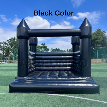 13x13ft Commercial grade white bounce house for party rentals Black color Halloween inflatable bouncy castle with air blower