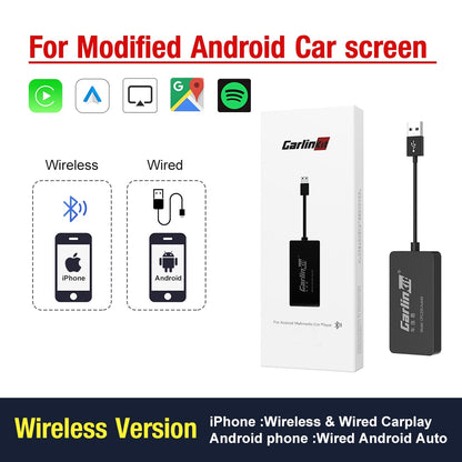 Hot Sale CarlinKit USB Wireless CarPlay Dongle Wired Android Auto AI Box Mirrorlink Car Multimedia Player Bluetooth Auto Connect
