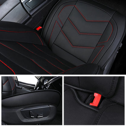 1X Front Car Seat Cover Full Surround  Universal PU Leather Chair Cushion Protector Automobiles Seat Covers Truck SUV Sedan