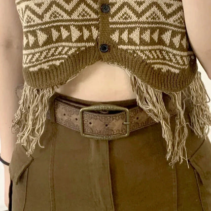 Pattern Print Retro Y2K Belts For Women Luxury Designer Brand Buckle Pin Waist Belt Female Pu Leather Hip Hop Fashion Waistband