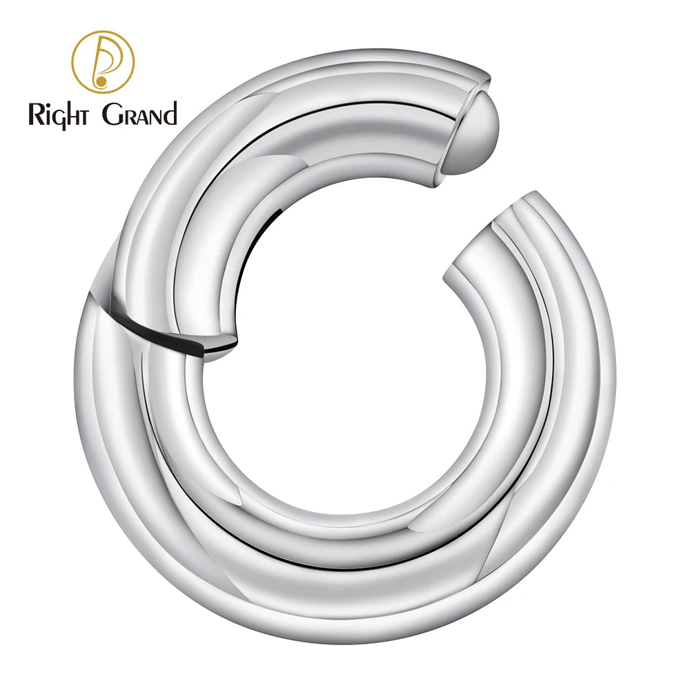 ASTM F136 Titanium Large Gauge 6G 8G 10G Single Hinged Clicker Segment Hoop Ring Septum Nose Piercing