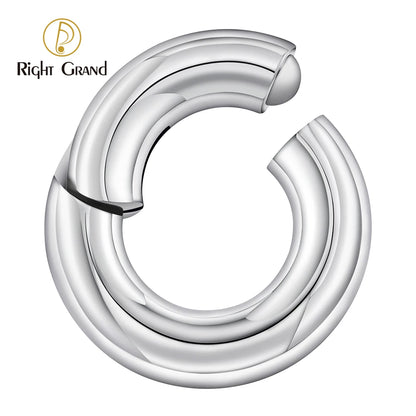 ASTM F136 Titanium Large Gauge 6G 8G 10G Single Hinged Clicker Segment Hoop Ring Septum Nose Piercing