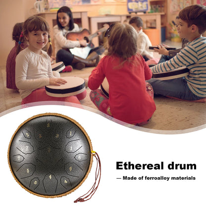 12 Inch 15 Notes Steel Tongue Drum Glucophone Music Drum Ethereal Hand Drum Yoga Meditation Percussion Musical Instruments