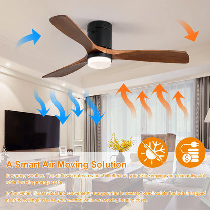 Sofucor Modern 52-inch ceiling fan with LED DC 6-speed high wind speed with remote control