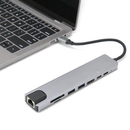 Docking Hub 8 in 1 Type‑C to High‑Definition Multimedia Interface USB PD Expansion Dock for Transfer Data