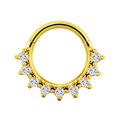 Flowers Nose Ring Septum 100% 316L Surgical Steel Zircon Clicker Daith Piercing Ear Cartilage Helix Hoop Flowers Water Drops