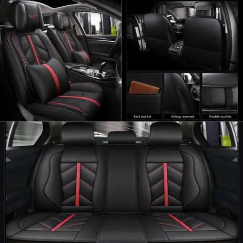 Full Set Waterproof PU Leather Seat Cushion Covers for Toyota 5 Car Seat Covers