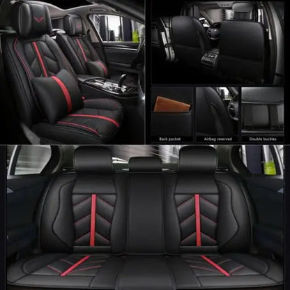 Full Set Waterproof PU Leather Seat Cushion Covers for Toyota 5 Car Seat Covers