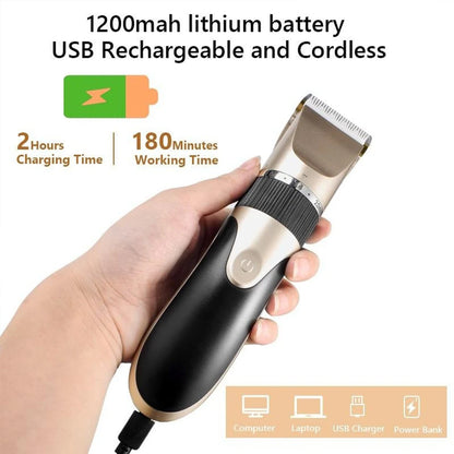 Professional Hair Clipper with Battery Power display Men's Barber Beard Trimmer Rechargeable Hair Cutting Machine Ceramic Blade
