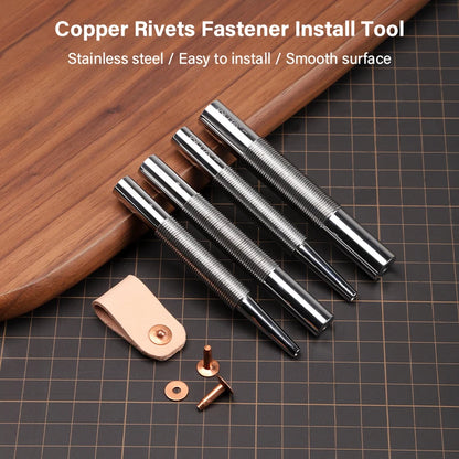 WUTA 4/5mm Copper Rivets Fastener Install Mold Professional Stainless Steel Mounting Bar Setter Leather Craft Tools DIY Punch