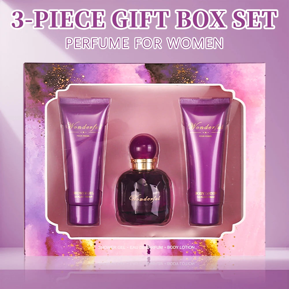 Bath and Body Gift Set for Women & Girls 1.7fl.oz Eau de Parfum Spray 2.8fl.oz Shower Gel 2.8fl.oz Body Lotion Women's Fragrance