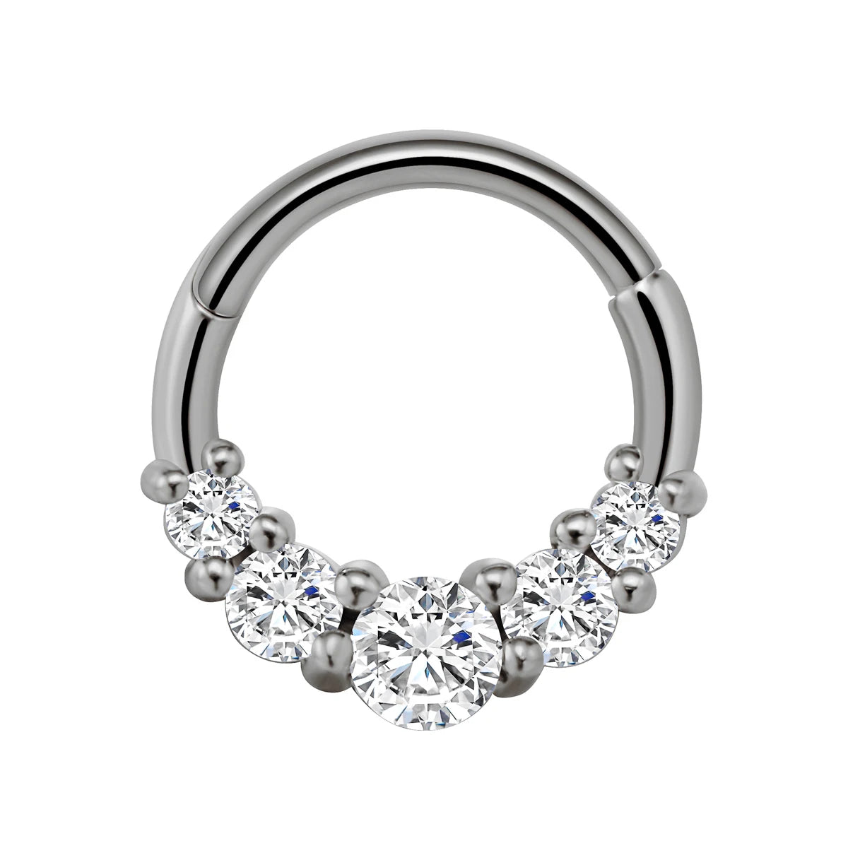Flowers Nose Ring Septum 100% 316L Surgical Steel Zircon Clicker Daith Piercing Ear Cartilage Helix Hoop Flowers Water Drops