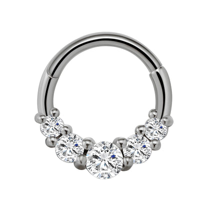 Flowers Nose Ring Septum 100% 316L Surgical Steel Zircon Clicker Daith Piercing Ear Cartilage Helix Hoop Flowers Water Drops