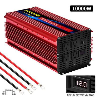 US Socket DC12V To AC 110V 60HZ Pure Sine Wave Inverter Car Power 1000W-10000W Voltage Portable Converter with LED