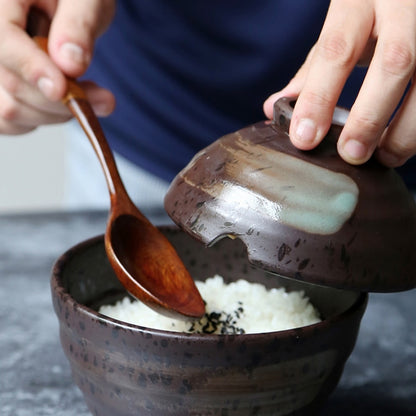 2Pcs Wooden Spoons Japanese Wood Rice Soup Spoon Kitchen Wood Spoon Set for Eating Soup Dessert Teaspoon Kids Spoon Tableware